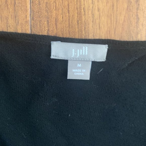 J. Jill Linen Blend Infinity Wrap lightweight Sweater BLACK Size M - Picture 4 of 9